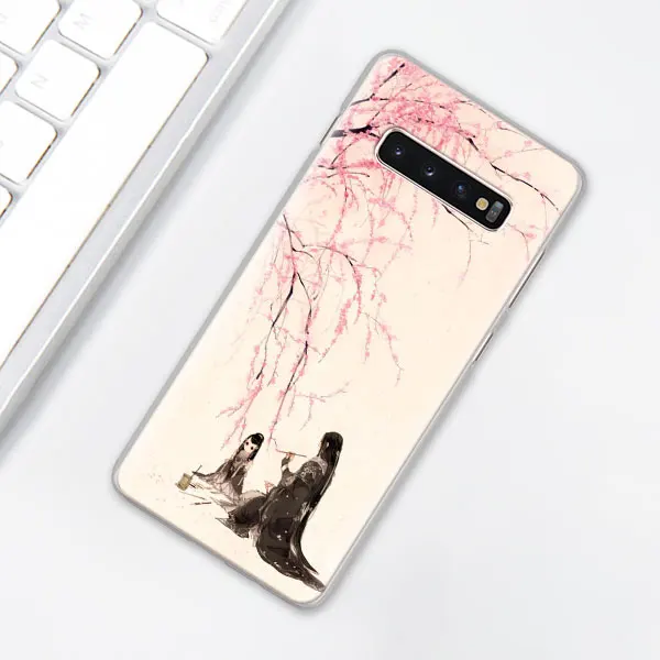 013 В китайском стиле живописи тушью чехол для телефона для samsung Galaxy S10e S10 плюс S7 S8 S9 Plus Note 8 9 M10 M20 M30 жесткий чехол Coque - Цвет: 013