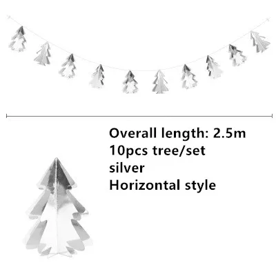 style 2 silver Натальные 3D Бумага Рождественская елка декоративные гирлянды кулон Ноэль украшения Рождественские украшения для дома Новогодний Декор Navidad поставка - Цвет: style 2 silver
