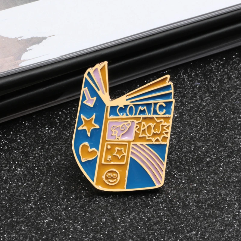 5 Pcs/set Cartoon Pins Creative Book Dictionary Text Bookstore Enamel Pin Brooch Denim Coat Collar Metal Badge Brooches Jewelry | Украшения