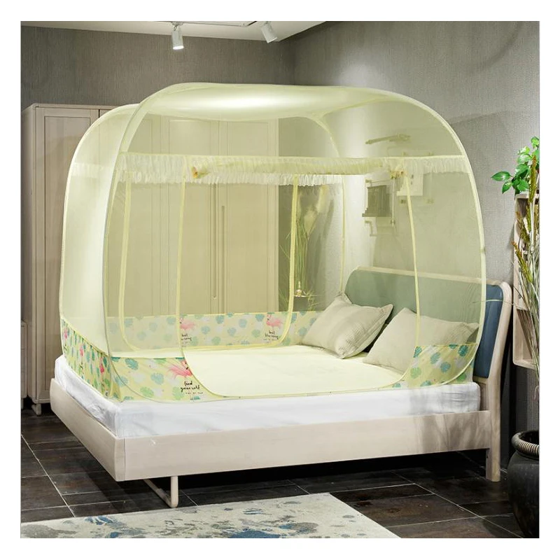 

Summer three-door Folding Mesh Insect Bed Mongolian Yurt folded Mosquito Net King/Queen Size Bedding Canopy Curtain Dome Tent