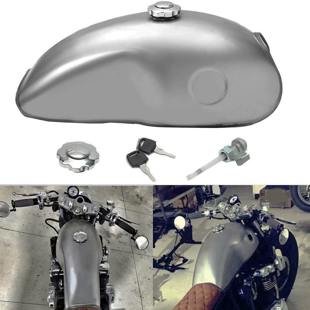 Универсальный стальной мотоциклетный газовый бак 2 6 Галл топливный для Suzuki Honda