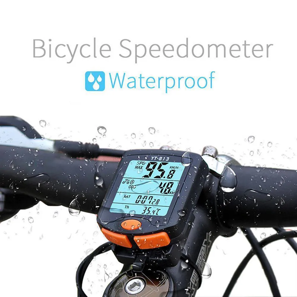 Bicycle Waterproof Speedometer Computer Portable Multifunction Wired Stopwatch Big Screen Bike Cycling Odometer With Backlight | Спорт и