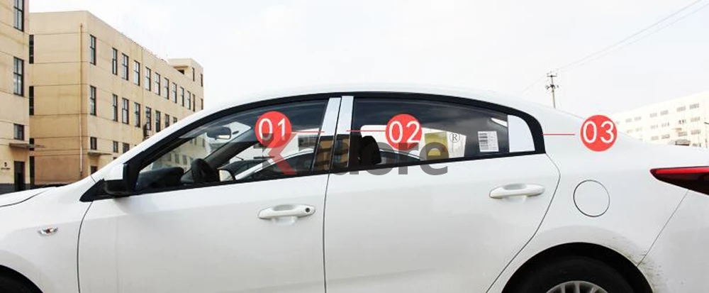 Для Kia Rio 4 X-line Sedan из нержавеющей стали, автомобильное Окно B+ C, столбы, декоративная наклейка, отделка автомобиля, внешние аксессуары