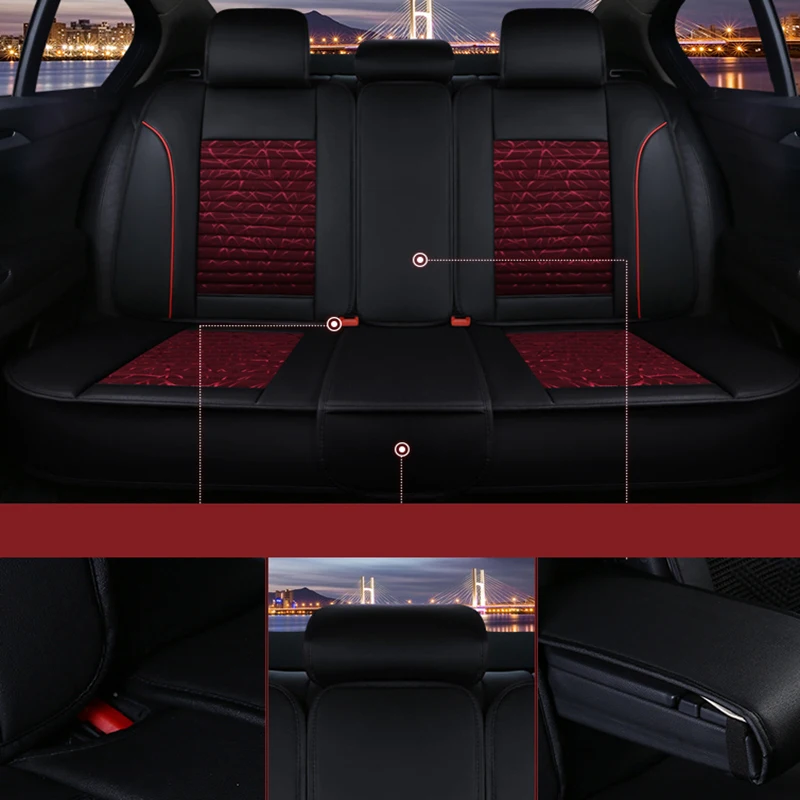 

WLMWL Universal Leather Car seat cover for Peugeot all models 206 307 407 207 2008 3008 508 208 308 406 301 car accessorie