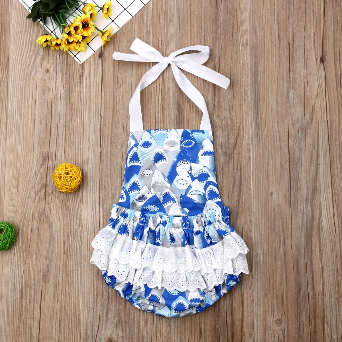 Infant Newborn Baby Girls Boy Romper Summer New Born Clothes Shark Print Sleeveless Jumpsuit Playsuit Sunsuit Girl Costumes | Мать и