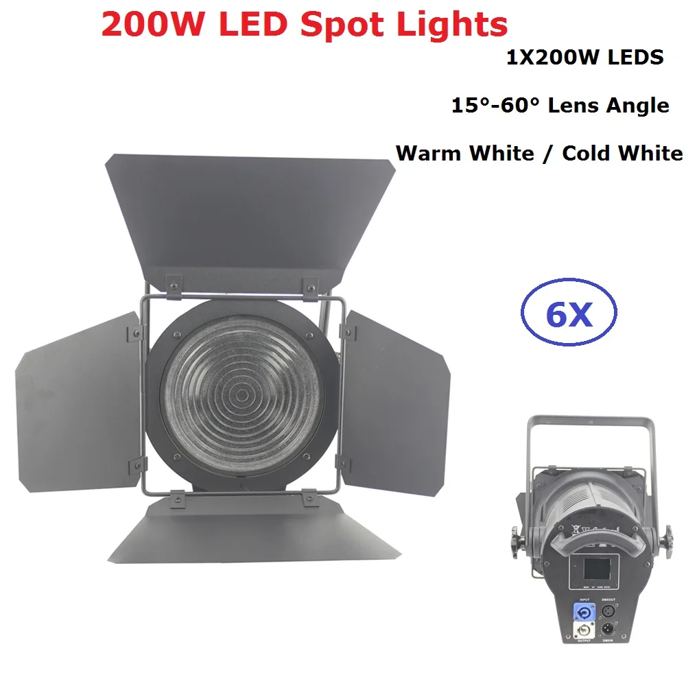 

6XLot Aluminum Alloy LED Spot Lights 200W WW / CW Led Par Light DMX Stage Lights Professional Flat Par Can For Party KTV Dj Lamp
