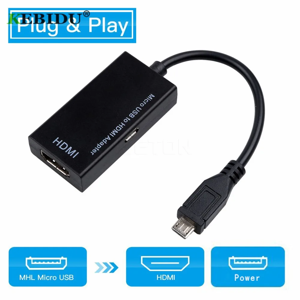 Kebidu 5pin микро USB к HDMI конвертер Кабель-адаптер 1080P HD для MHL устройства Адаптеры HDTV для samsung Galaxy htc LG HUAWEI