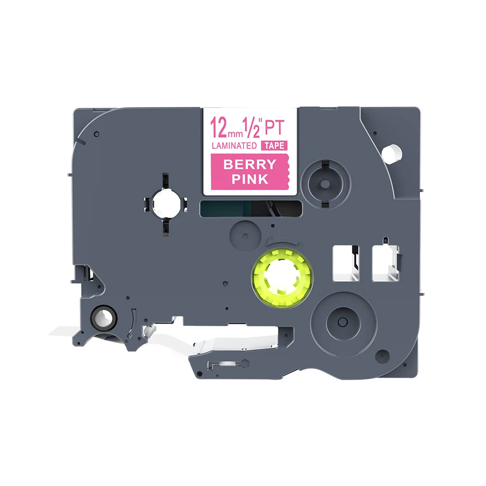 white-Berry pink 1 шт. 12 мм кассеты для этикеток TZ MQ835 TZe MQ835 ламинированные ленты Compatble для Brother P-Touch белый на атласном золотом brother labeler - Цвет: white-Berry pink