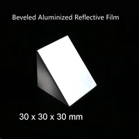 optical glass triangular prism lsosceles k9 tri prism with beveled reflecting film optics 30 x 30 x 30 mm