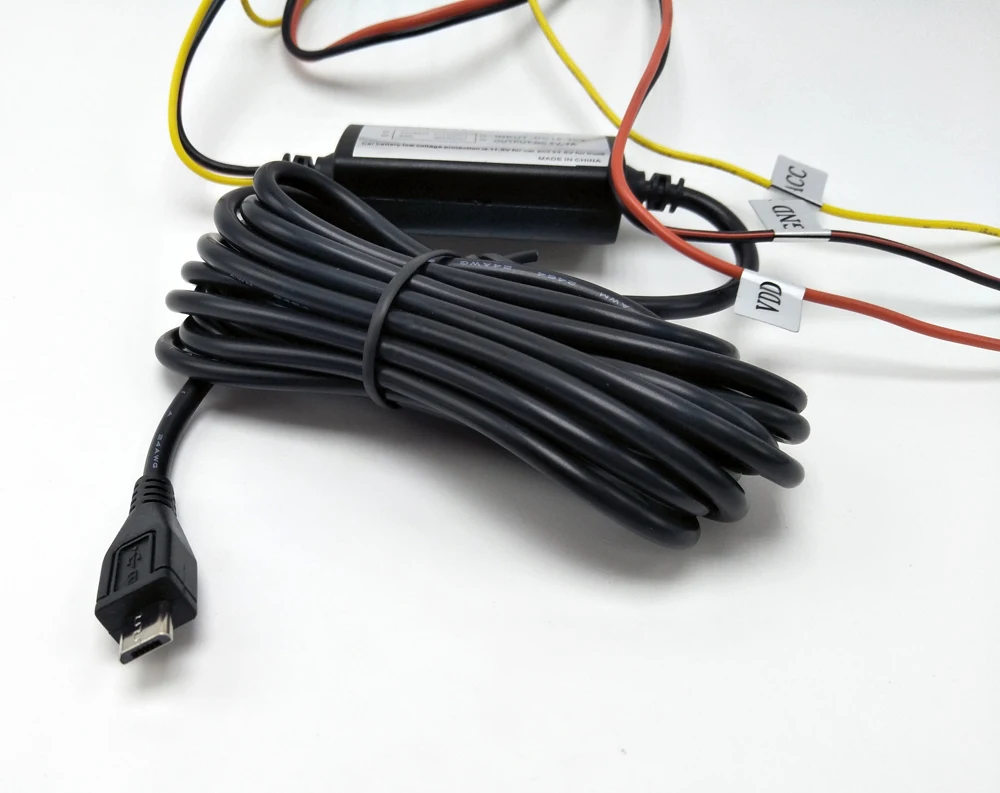 Conkim Видеорегистраторы для автомобилей Комплект Жесткий провод Micro USB DC12V до 5V Мощность конвертер жесткого провода Зарядное устройство для видеорегистраторы мини 0805 P/0801 s помощь при парковке провода