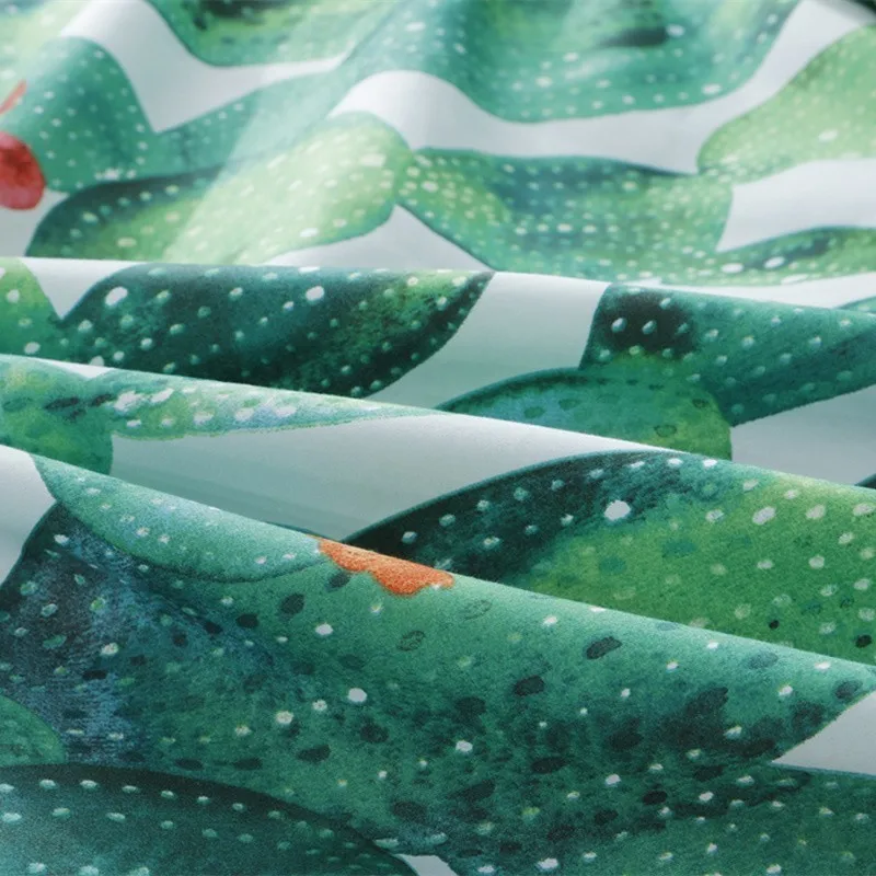 2/3 шт. Зеленый Растительный кактус Комплект постельного белья пододеяльник Набор