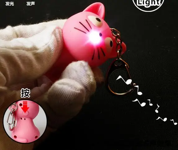 Милый брелок с сыром и котом со звуком Мяу светодиодный kawaii подарок на день