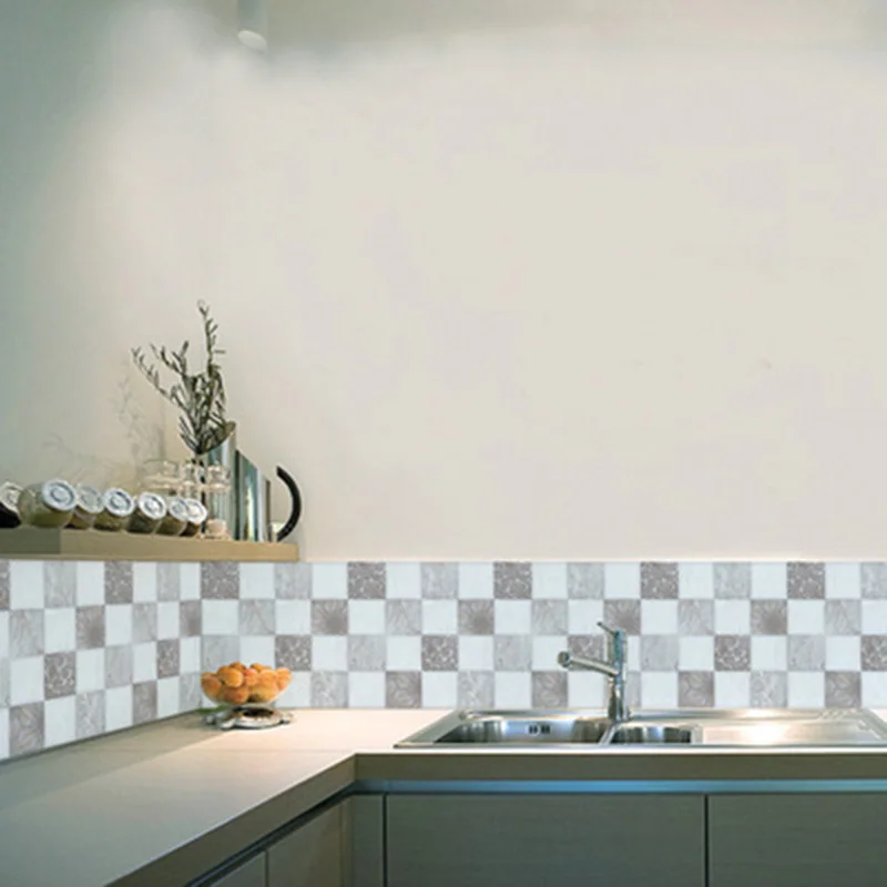 

European Style Tile Decorative Stickers Cabinet Window Furniture Wall Decor Mural Art Poster Bathroom Kitchen Waterproof Decals