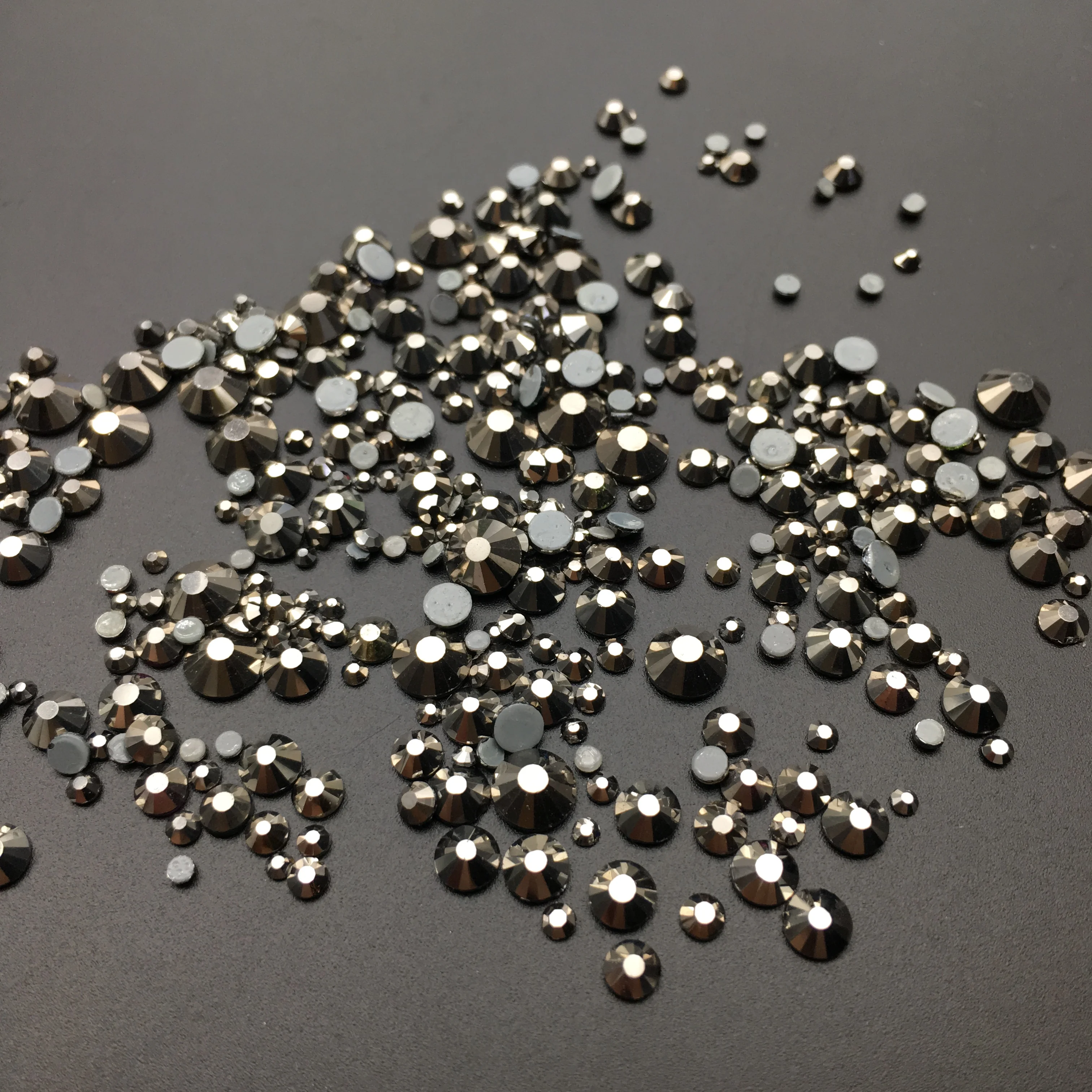 SS6-SS30 Glass Crystal Mine black Hot Fix Rhinstones Clear Flatback Iron-on Strass Hotfix Rhinestones For Wedding Dress | Дом и сад