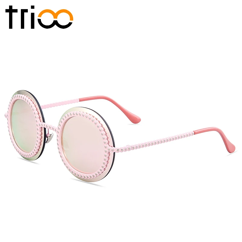 Очки солнцезащитные TRIOO женские круглые модные роскошные солнечные очки с
