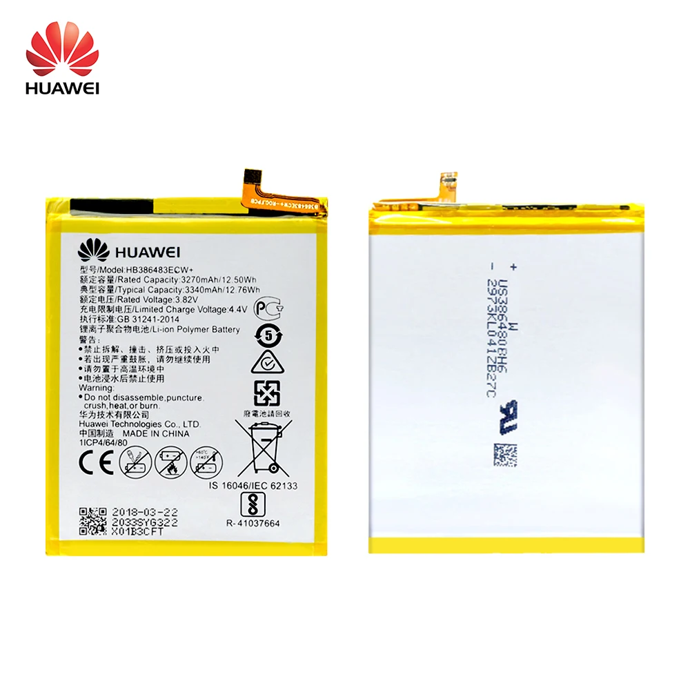 HuaWei 100% оригинальный аккумулятор HB386483ECW для Huawei Honor 6X G9 plus Maimang 5 3340 мАч сменная