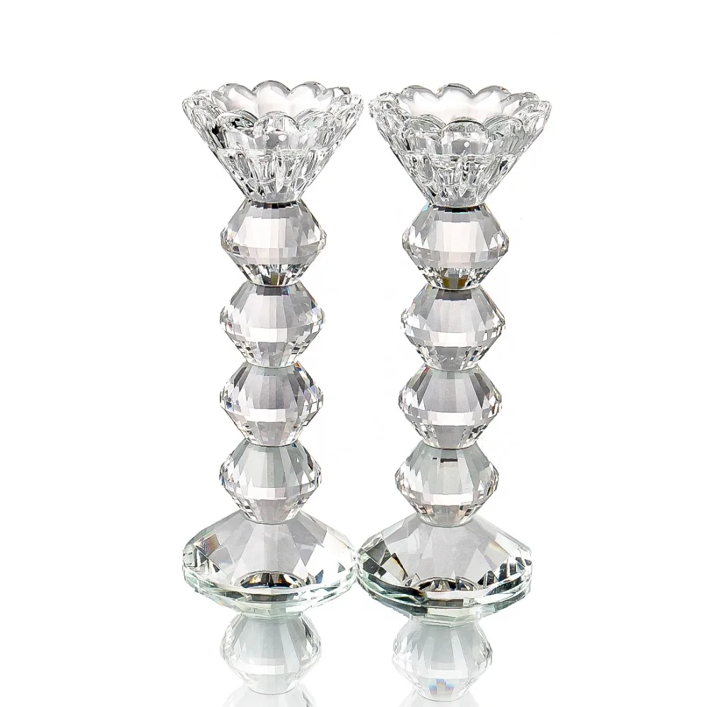 H & D прозрачный классический хрустальный подсвечник столбик Держатель обеденный