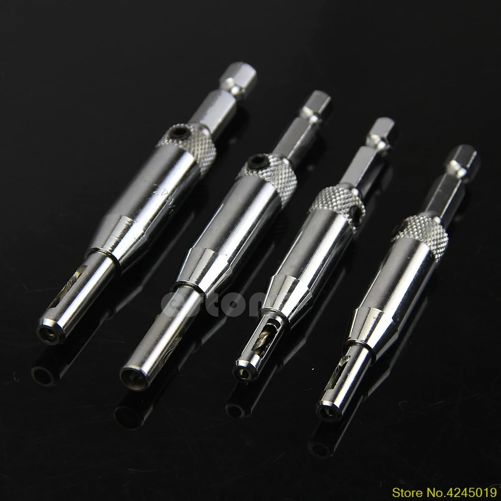 

4pcs Self Centering Hinge Drill Bits tools Door Cabinet 5/64" 7/64" 9/64" 11/64"