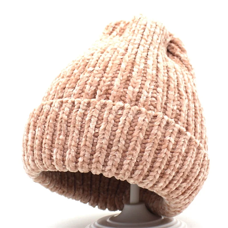 Minhui новые модные вязаные шапочки Женские зимние шапки Skullies Bonnet шапки для девочек - Цвет: pink