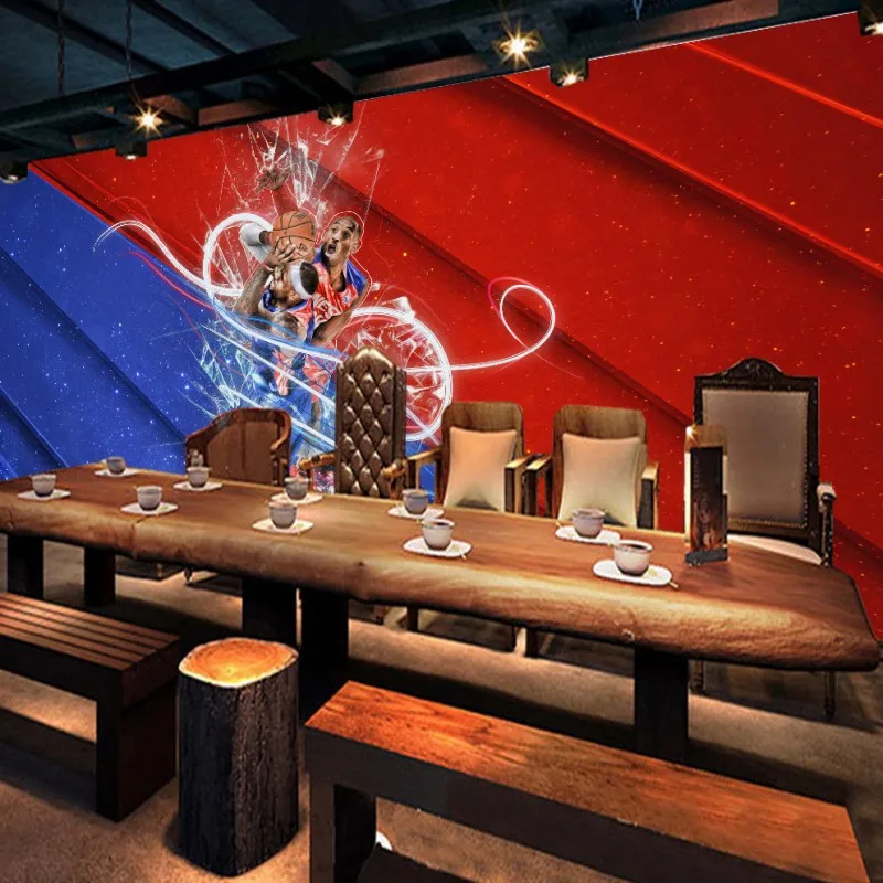 Basketball star fashion personality bar KTV backdrop high-quality waterproof custom living room mural bedroom wallpaper | Обустройство