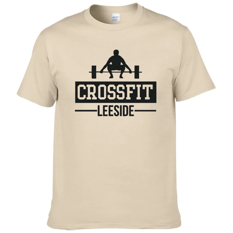 Бренд Crossfit Фитнес футболки Для мужчин с короткими рукавами хлопок круглый вырез
