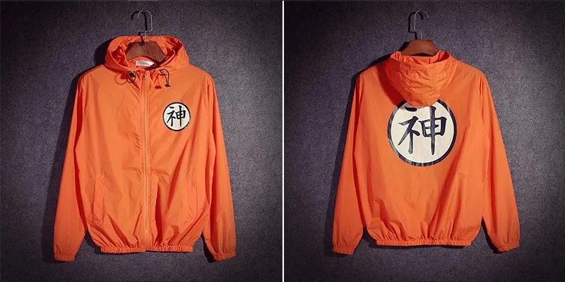 TANG унисекс косплей мужские летние куртки Jaqueta Masculina аниме Dragon Ball тонкая Солнцезащитная ветровка с капюшоном