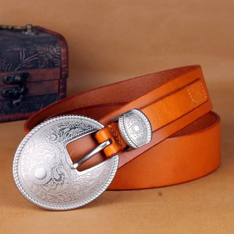 Высококачественный женский ремень из натуральной кожи на 38 джинсовый размер |