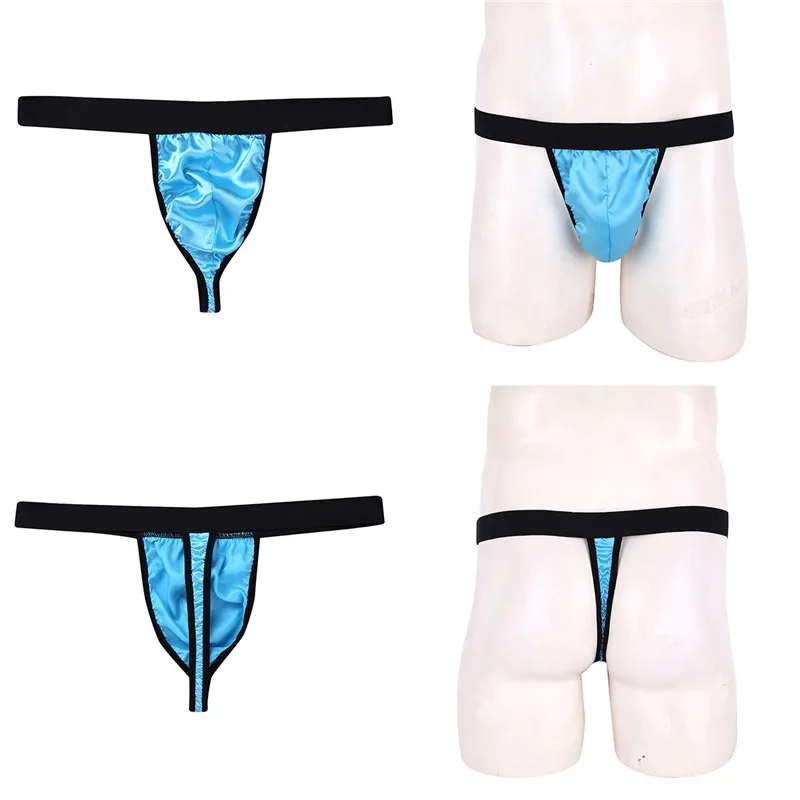 Нижнее белье MSemis мужское сексуальное блестящее сатиновое стринги с высокой