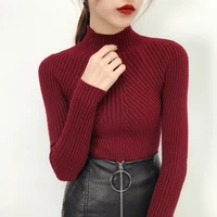 pullover winter long sweater female jersey oversized sweater women autumn women knitted sweaters pull turtleneck ladies red 2018