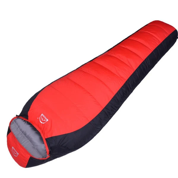 black red 90% белый утиный пух Мумия спальный мешок Открытый Кемпинг Сверхлегкий удлиненный зимний теплый взрослый спальный мешок S605 - Цвет: black red
