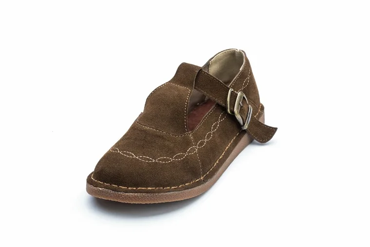 Careaymade-Low price Cow suede pure handmade Buckle Strap shoes the retro art mori girl Women's casual Flats | Обувь