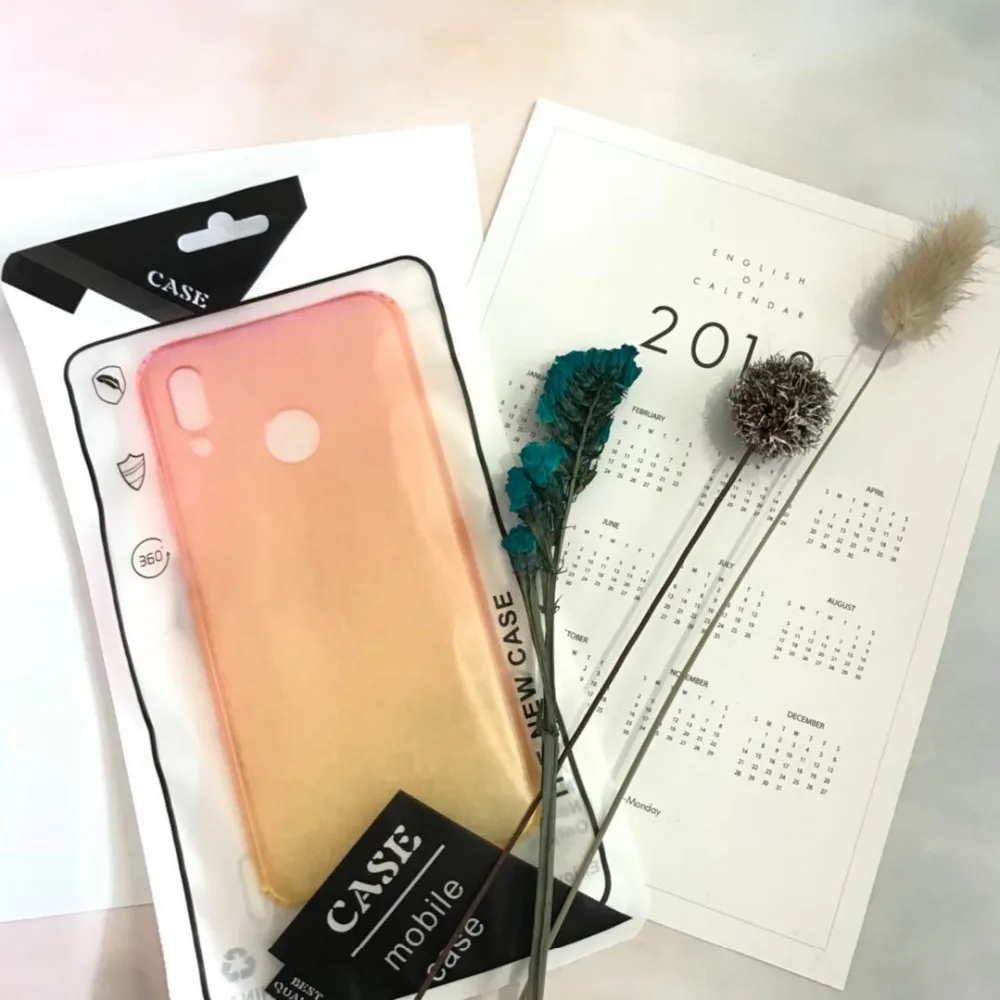 Новый цвет градиентный телефонный чехол для Huawei p20 lite 5 84 дюйм(ов) мягкий свет Nova 3e