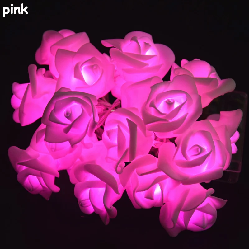 AIFENG Rose Garland AA Battery Operated Light String Cold Warm White Colorful Pink For Christmas Wedding Decoration | Лампы и