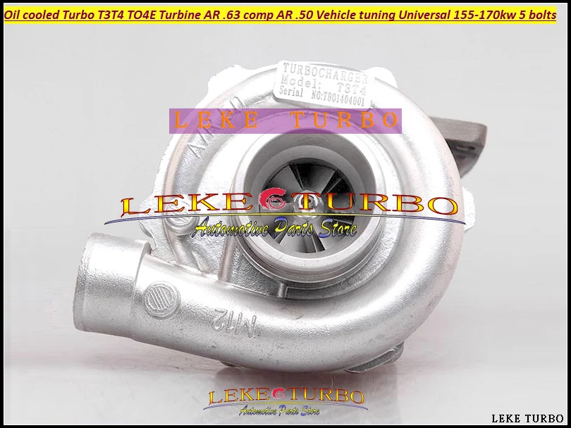 Турбокомпрессор турбины Turbo T3T4 T3 T4 T3/T4 TO4E A/R .63 comp .50 с масляным охлаждением
