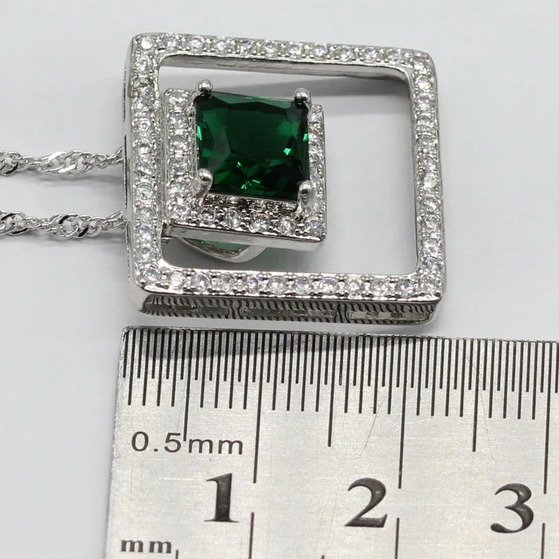 Оптовая продажа Серебро 925 Свадебные Ювелирные наборы для женщин юбилей зеленый