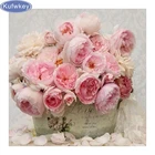 Розовый цветы пиона Алмазная мозаика DIY 5D Алмазная Живопись Вышивка крестом картины Стразы мозаичная вышивка 3D полный шарик хобби
