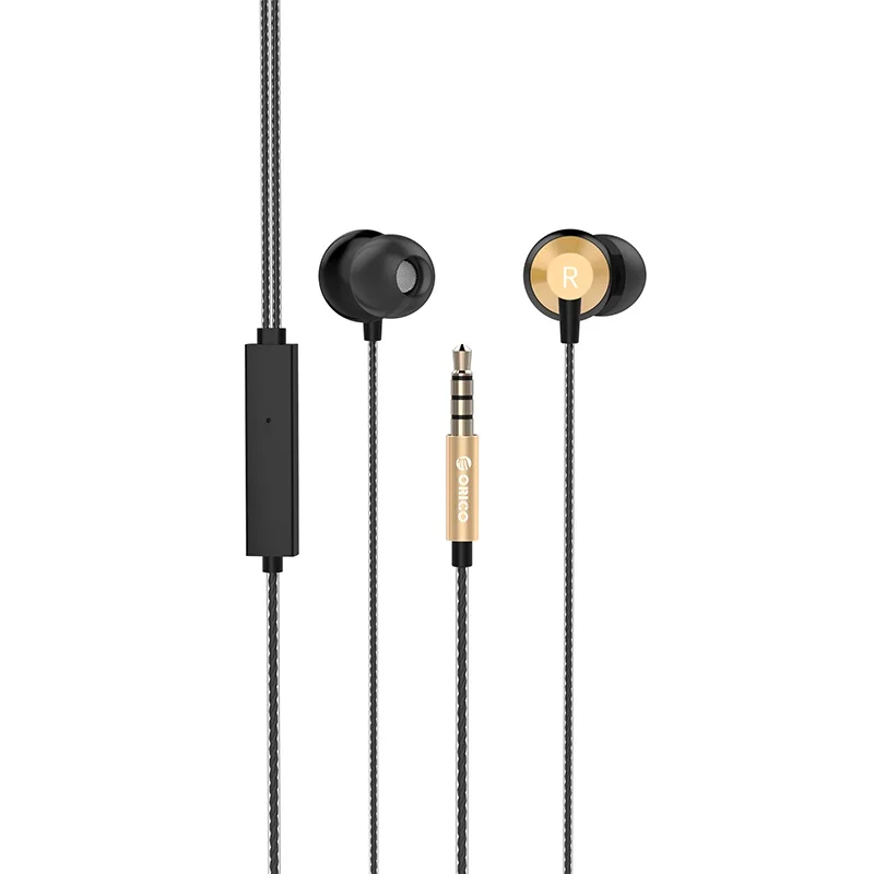 Золотой ORICO оригинальные музыкальные наушники-вкладыши стерео бас Hifi наушники проводные наушники для samsung huawei Xiaomi Мобильный телефон ПК - Цвет: Золотой