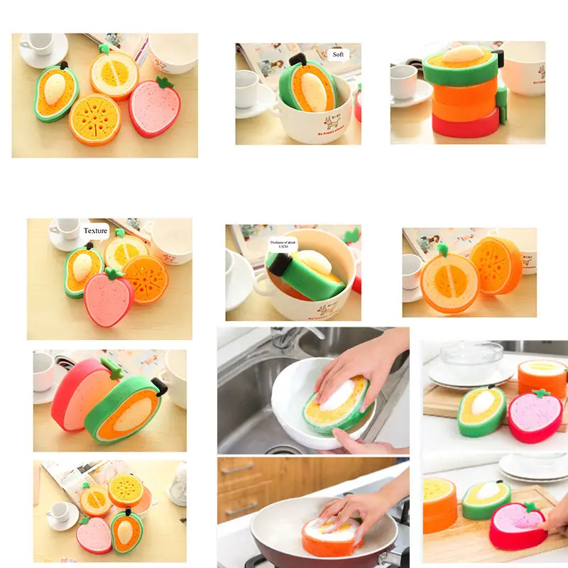 1 шт. популярная волшебная ткань для очистки и губка кисти ластик фруктов