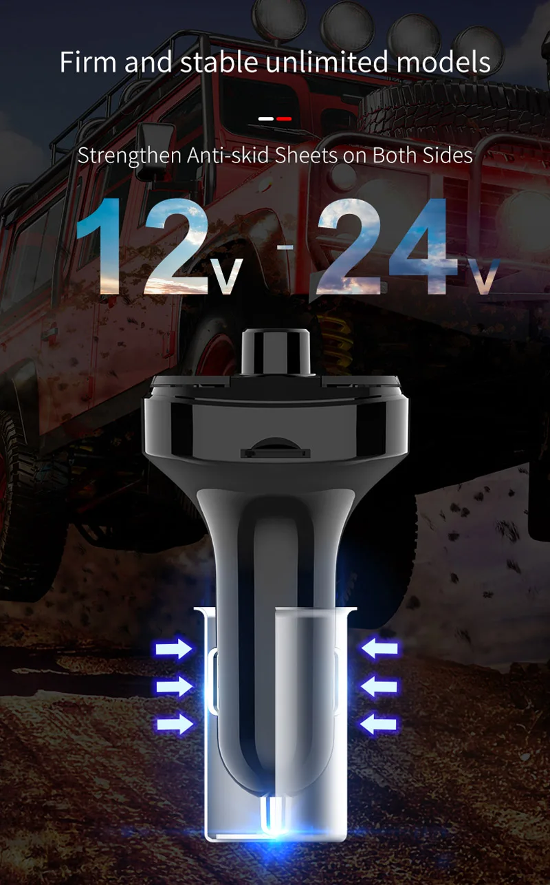 Автомобильное зарядное устройство Tikigogo QC3.0 с функцией быстрой зарядки 3 USB Bluetooth