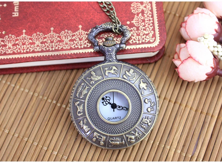 2017 Antique Copper Steampunk Vintage Hollow Bronze Gear Quartz Pocket Watch Necklace Pendant Clock Chain Men's Women | Наручные часы