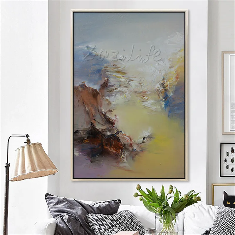 Ручная роспись Большой Современный пейзаж абстрактная живопись маслом на холсте