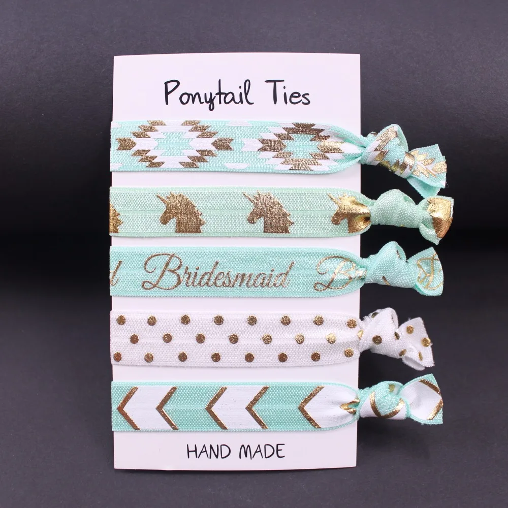 Детские эластичные резинки для волос 10 наборов в комплекте (50 шт.)|printed foe elastic|printed