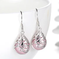 new 2017 hot sale design fashion moonlight opals 925 sterling silver drop earrings for women jewelry wedding gift drop shipping