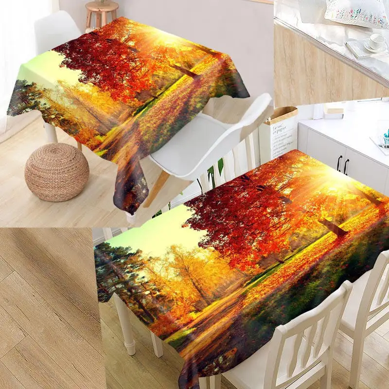 Custom forest Pattern Tablecloth Waterproof Oilproof Rectangular Home Wedding Textiles #XYZ98K | Дом и сад