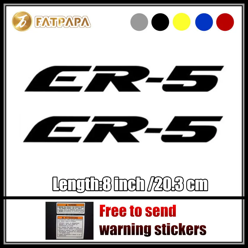 

motorcycle bike Fuel tank Wheels Fairing notebook Luggage helmet MOTO Sticker decals For Kawasaki ER5 ER 5