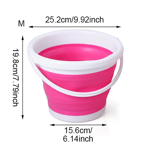 M Pink Bucket Складные туристические ведра пластиковые жидкостные моющие автомобильные Складные портативные мойки для воды бытовые чистящие инструменты аксессуары - Цвет: M Pink Bucket