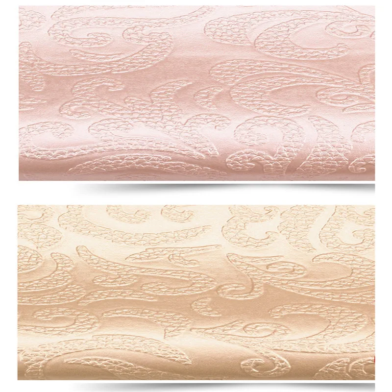 Lychee Life A4 Embossed Stripe Printed Faux Leather Fabric Floral Synthetic Leather DIY Sewing Material for Handbags