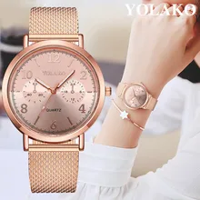 YOLAKO роскошные Брендовые женские часы кварцевые пластиковые с