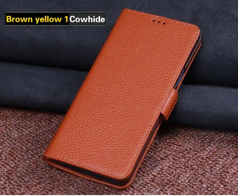 Brown yellow 1 RYKKZ Натуральная кожа откидная крышка карты для Xiaomi Max 3 чехол для телефона чехол-портмоне с функцией подставки чехол, кожаный чехол для Xiaomi Max Zenfone 3 Max 2 - Цвет: Brown yellow 1
