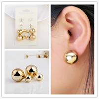 4pcs set two side earring jewelry post earrings ccb crystal gold silver earring wedding earrings for ladies 2017 new fashion